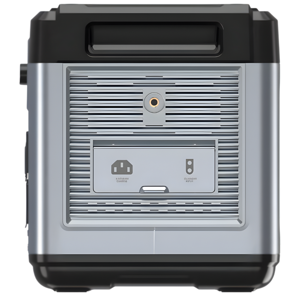 Portable power station with battery indicator on a white background